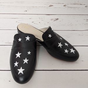 Alepel black leather mules size 7